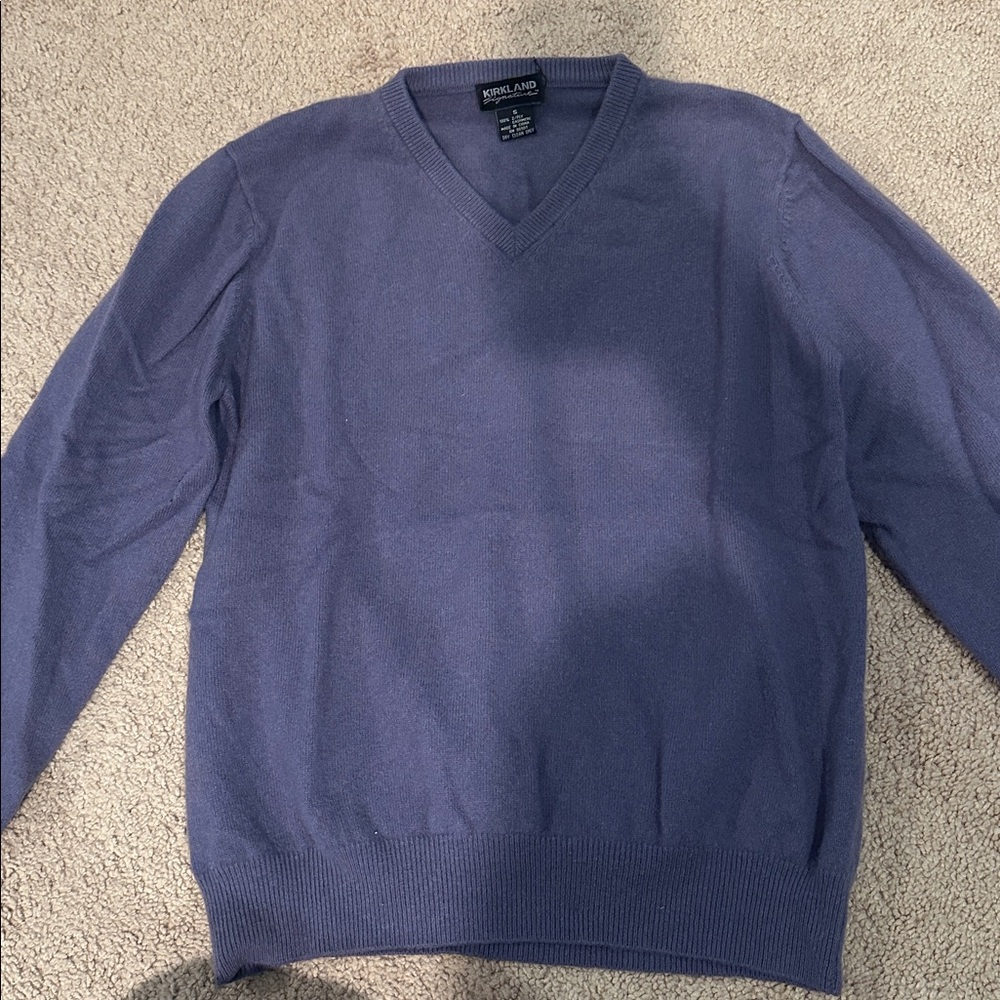 Kirkland Signature Men's V-Neck Sweater in Deep Purple